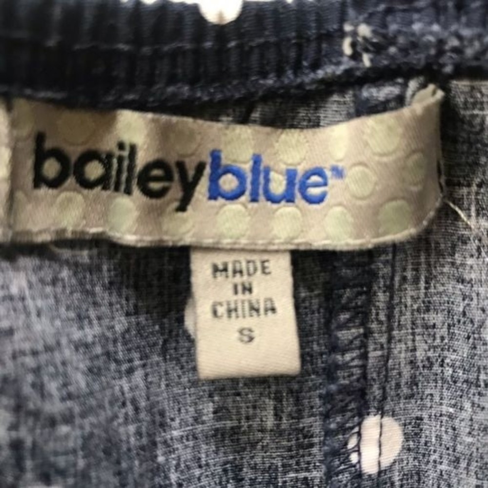 BAILEY BLUE Dress Summer Blue & White Polka Dot Fit & Flare Size S - Picture 2 of 5